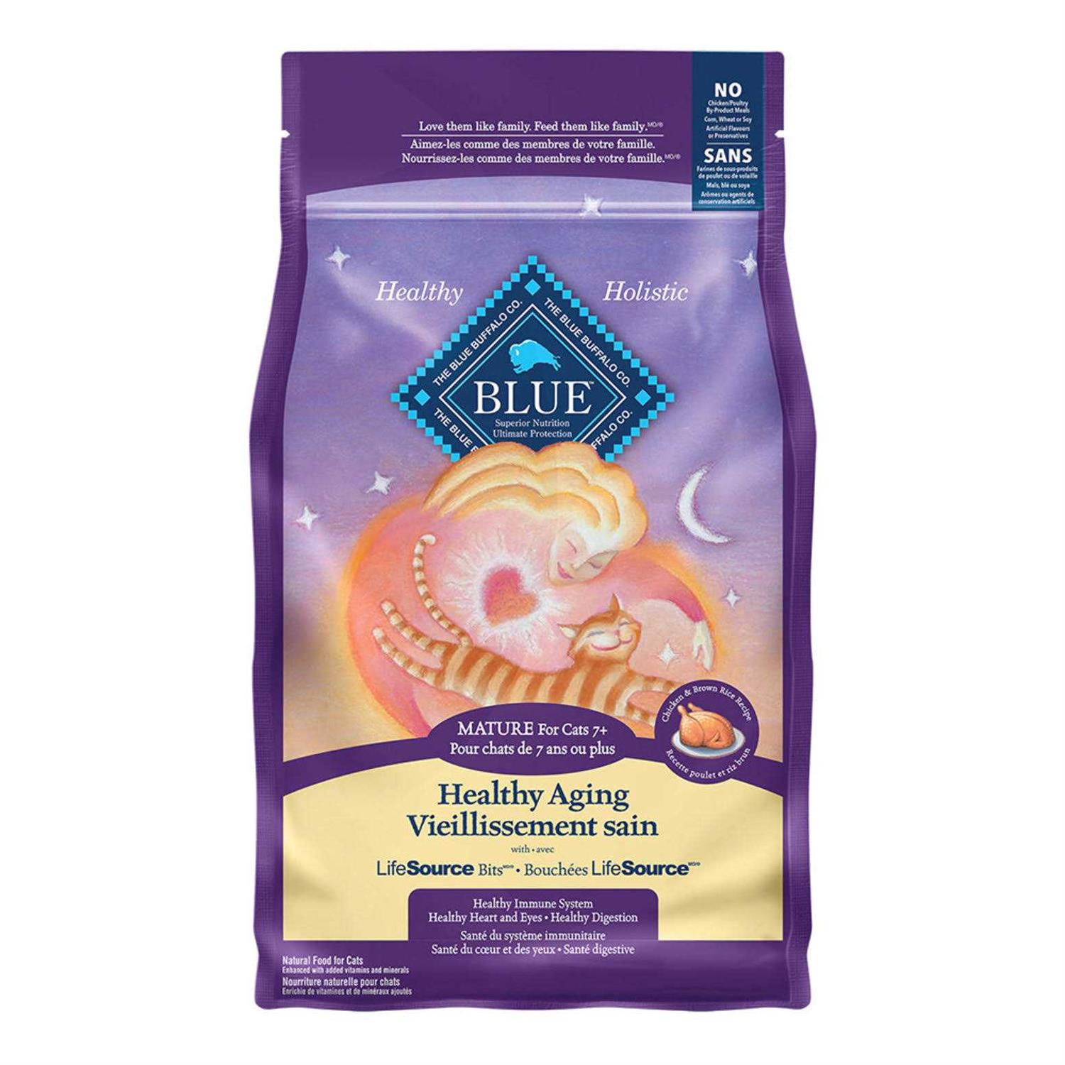 Blue Buffalo Healthy Aging Chicken & Rice Mature Dry Cat Food - Pet Supplies online store