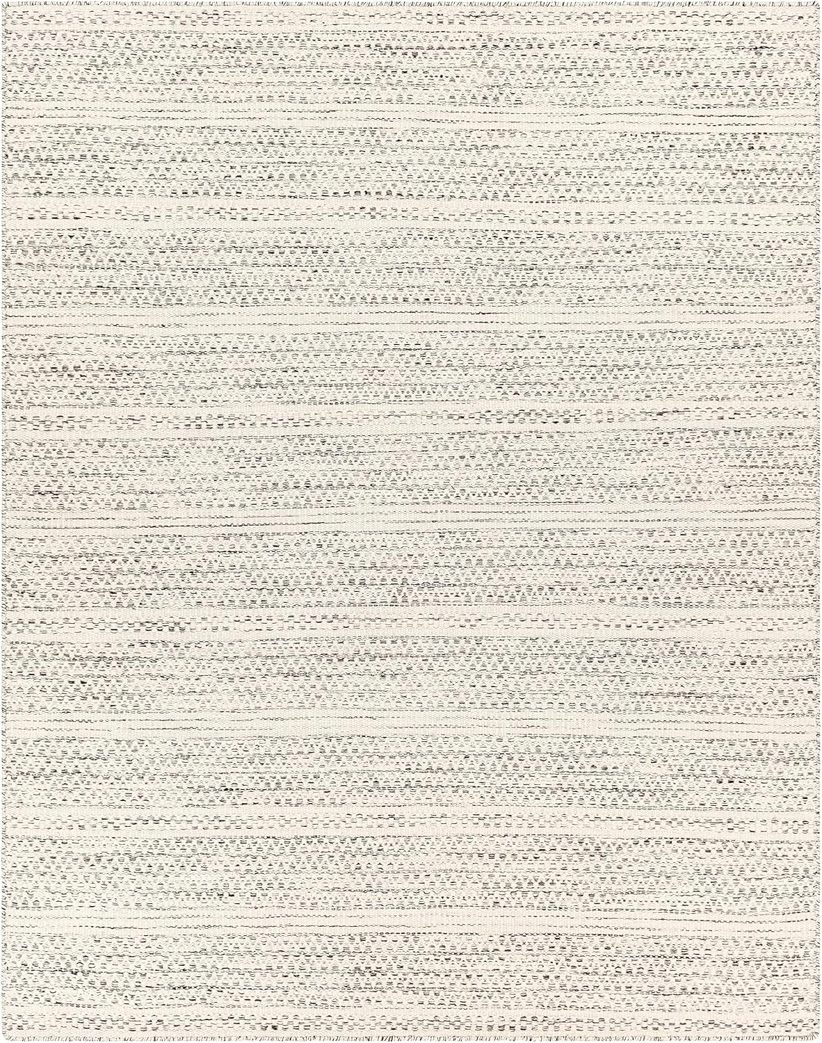 Hauteloom Williford Natural Fiber Contemporary Living Room Bedroom Large Area Rug - Moroccan Farmhouse -100% Wool - Handmade Handwoven Carpet - Bohemian No Pile - Black, Cream, Beige - 8'10