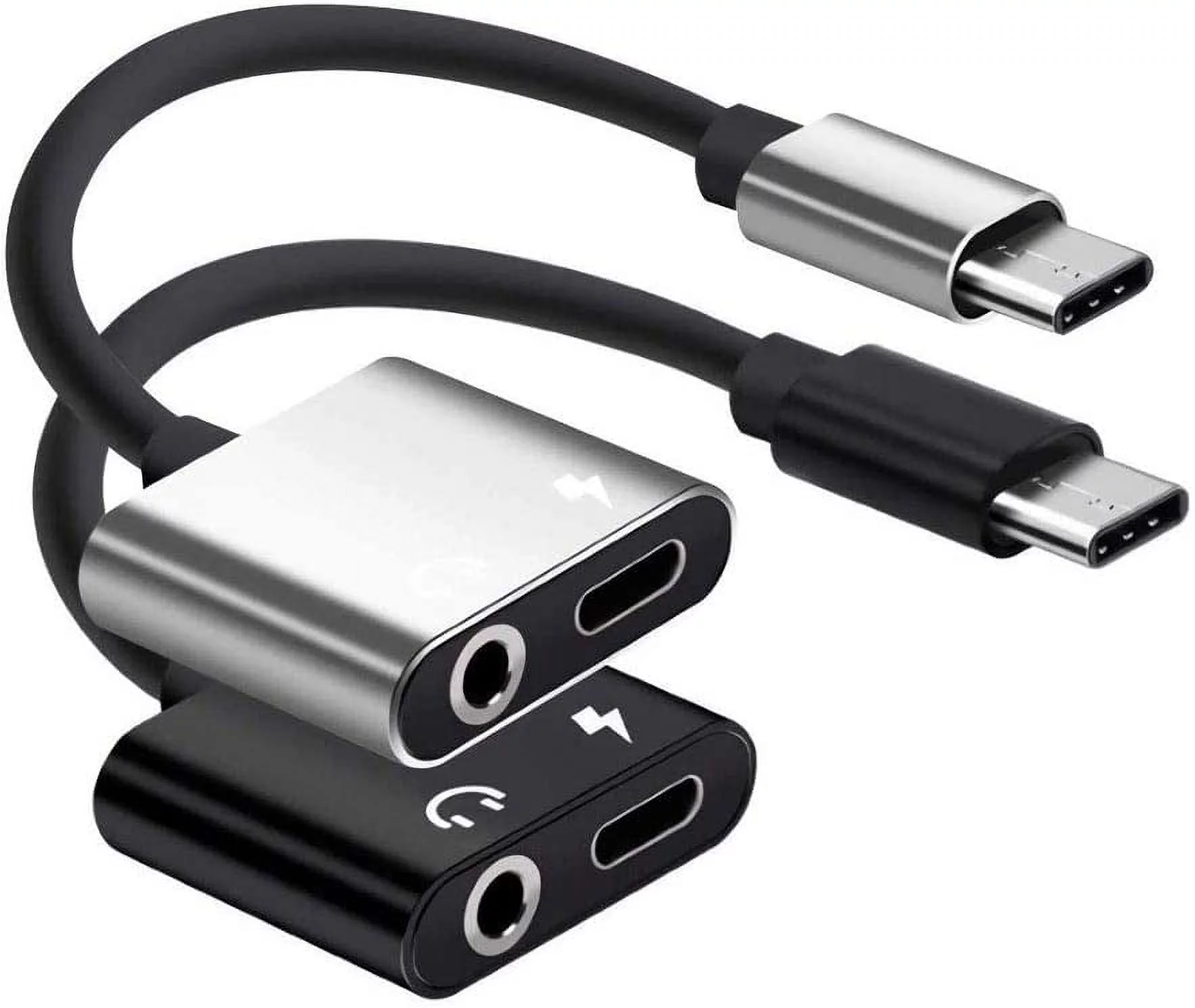 Headphone Adapter Dongle USB C to 3.5mm, 2 in 1 Type C to Audio and Fast Charging Converter New Version Compatible for Pixel 3 3XL 2 2XL, iPad pro 2018, HTC, Essential Phone and More USB C Devices