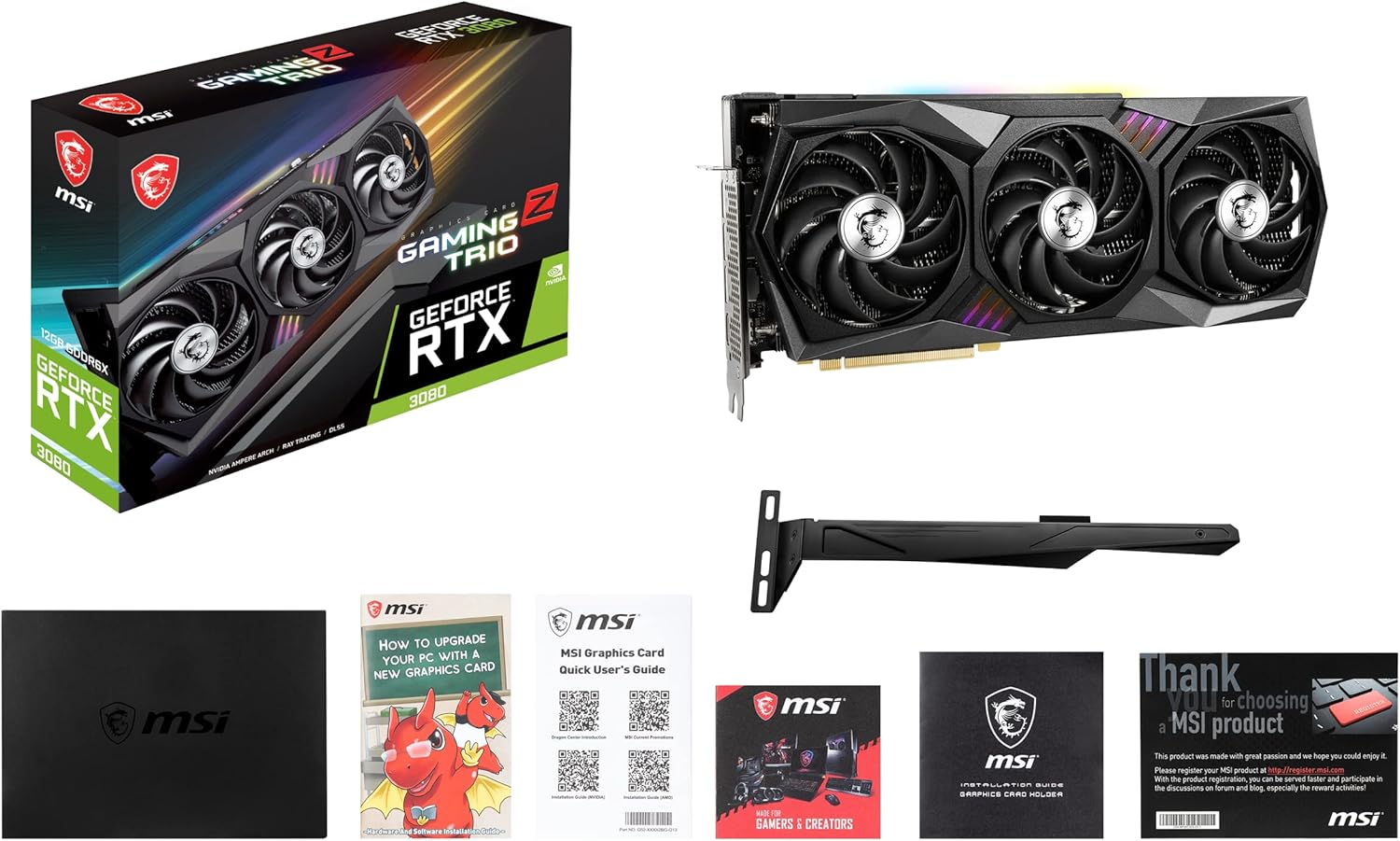 MSI Gaming GeForce RTX 3080 LHR 12GB GDRR6X 384-Bit HDMI/DP Nvlink Torx Fan 4 RGB Ampere Architecture OC Graphics Card (RTX 3080 Gaming Z Trio 12G LHR)