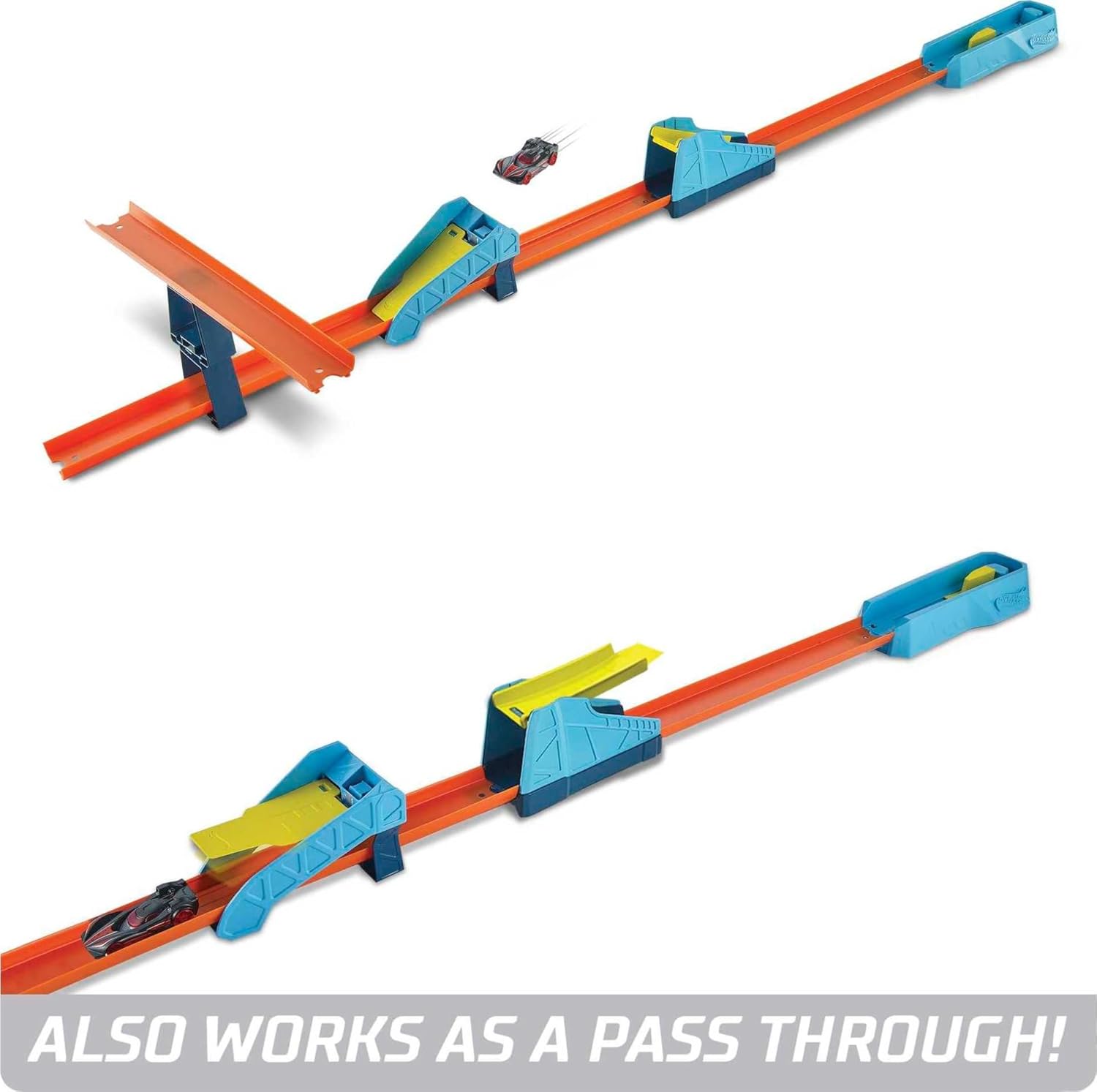 Hot Wheels Toy Car Track Set, Track Builder Unlimited Long Jump Pack, Playset with 13 Component Parts & 1:64 Scale Vehicle