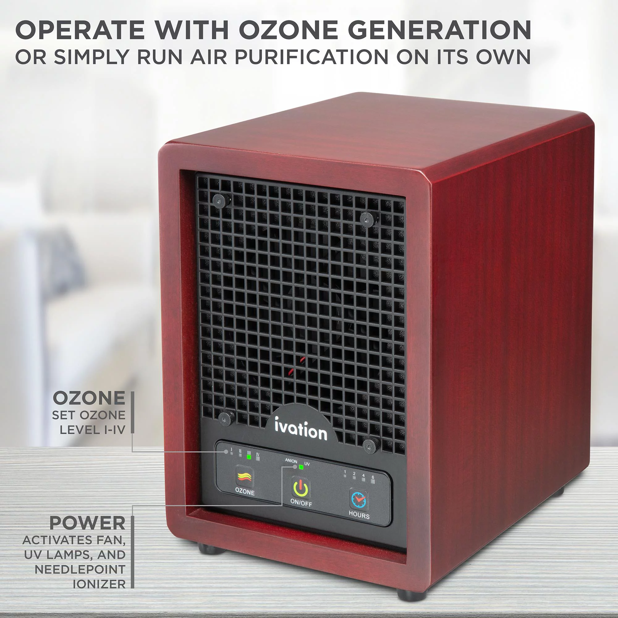 Ivation Ozone Air Purifier | Portable Deodorizing System w/ Multi-Level Filtration, Ionizer Plate, UV Lamps, Fan & Timer | Eliminates Odors from Pets, Smoke, Food & More | For Rooms Up to 3,500 Sq/Ft