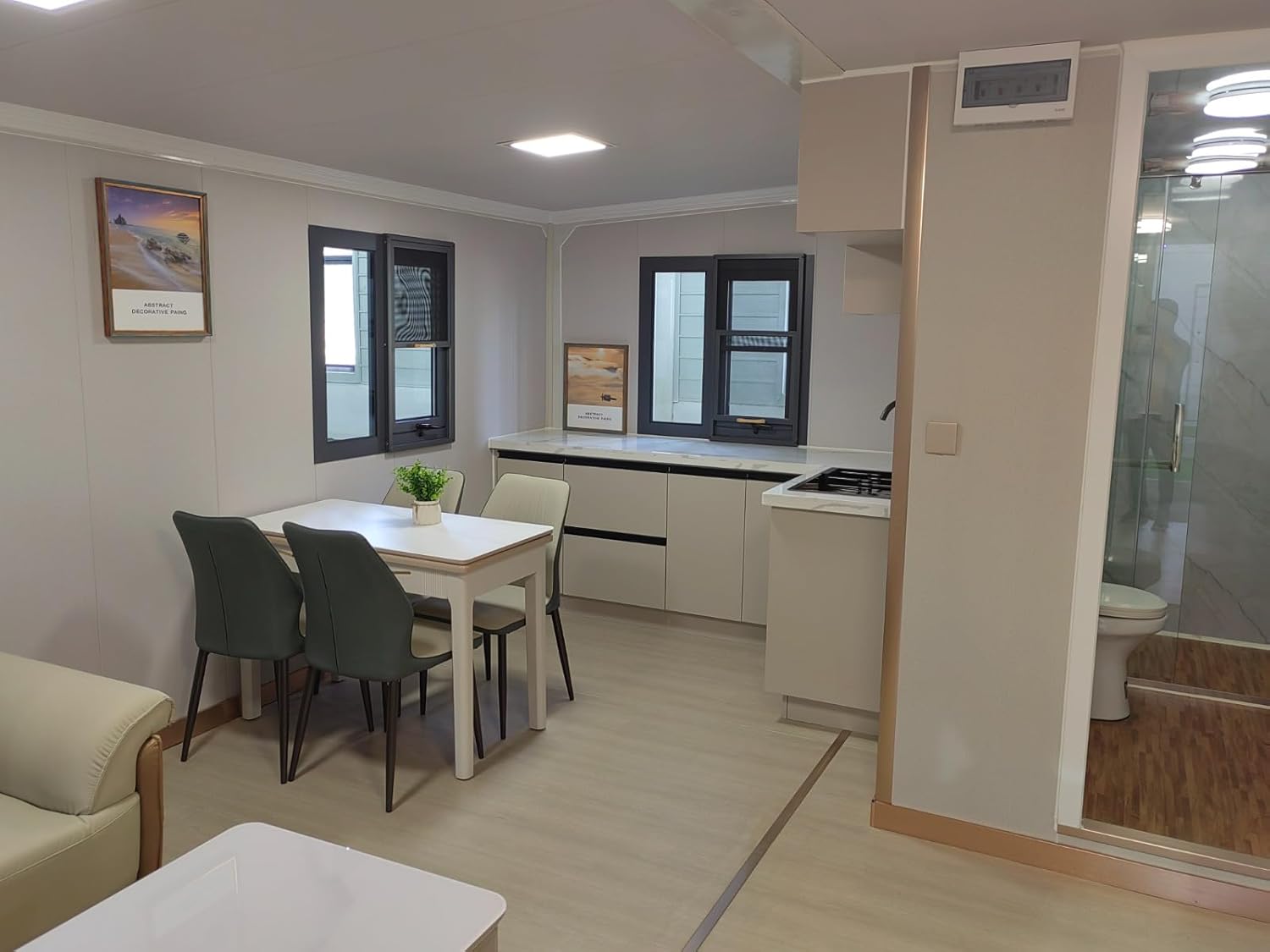 20ft Prefabricated Homes for Sale, Customizable Mobile House with Bedrooms and Kitchen Dinning Table, Tiny Foldable Shelter, Outdoor Storage shed, Cozy and Comfortable Living Solution (19x20 ft)