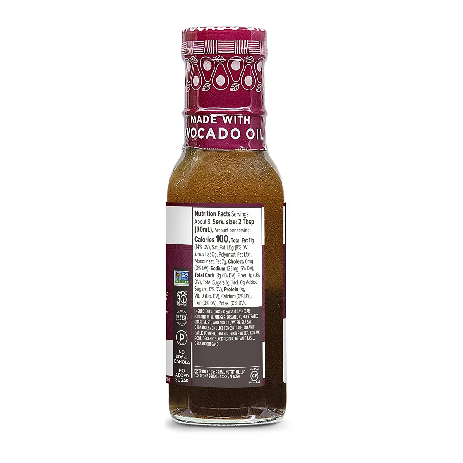 Primal Kitchen, Dressing & Marinade Made with Avocado Oil, Balsamic, 8 fl oz Pack of 2