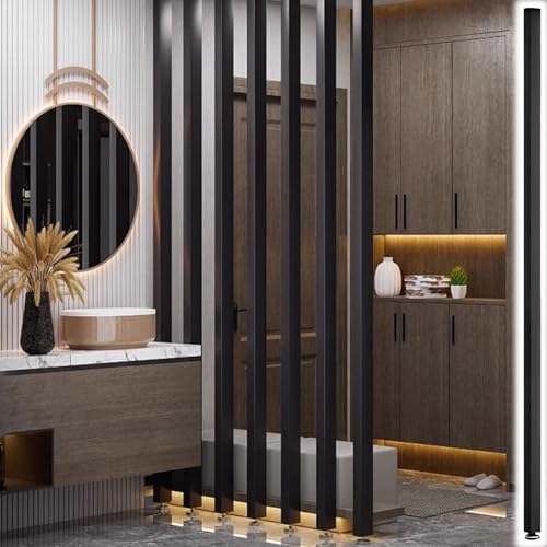Wall Partition Room Divider Floor to Ceiling Wooden Slats 4ft 5ft 6ft 7ft 8ft Tall, Wood Post Privacy Screens/Room Separation Deviders Column for Daycare Studio Apartment Entrance Decor(Wood 1Pc,240c