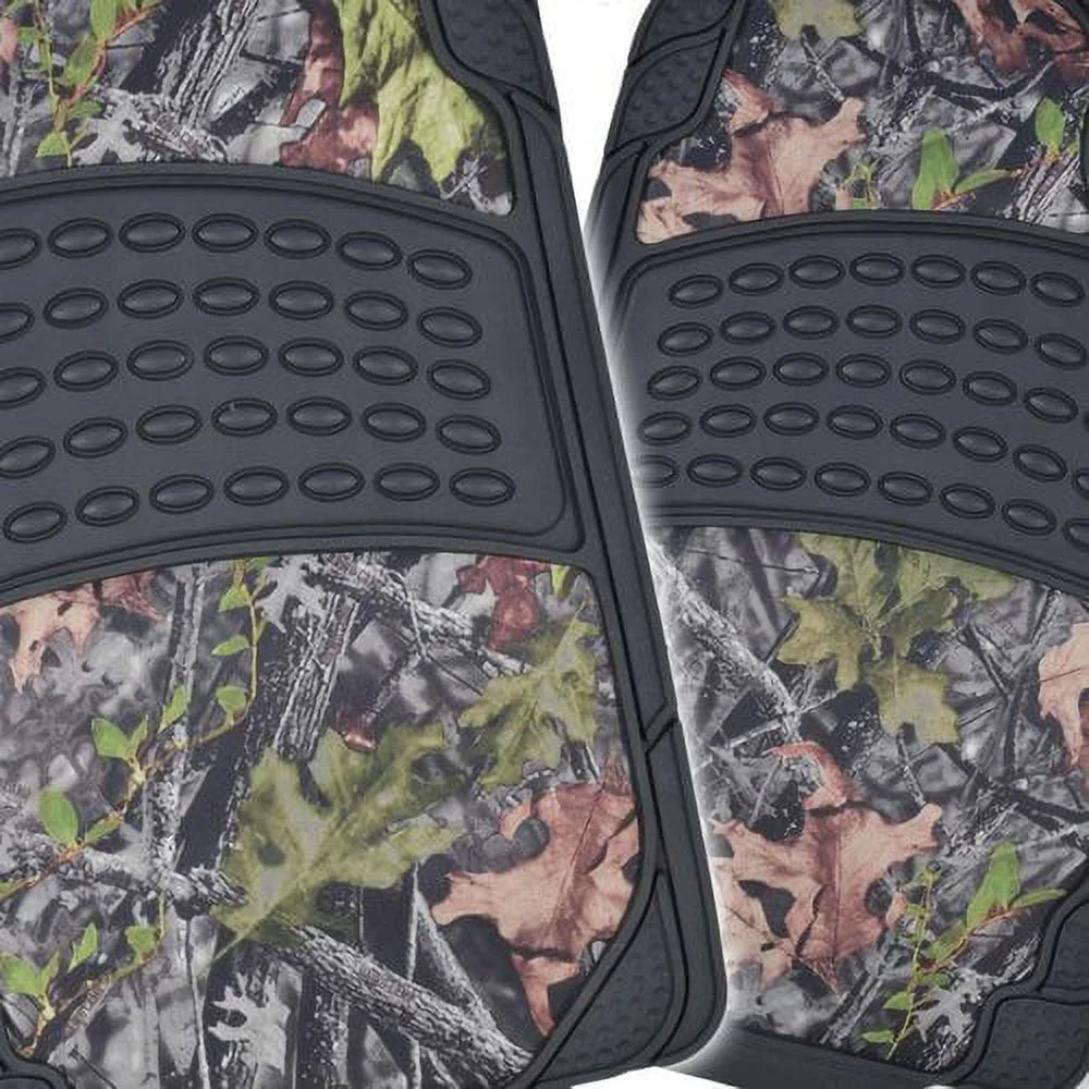 BDK Camouflage All Weather Waterproof Rubber Car Floor Mats, Fit Most Car Truck SUV, Trimmable