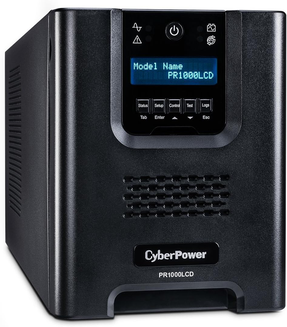 CyberPower PR1500LCD Smart App Sinewave UPS System, 1500VA/1500W, 8 Outlets, AVR, Mini-Tower