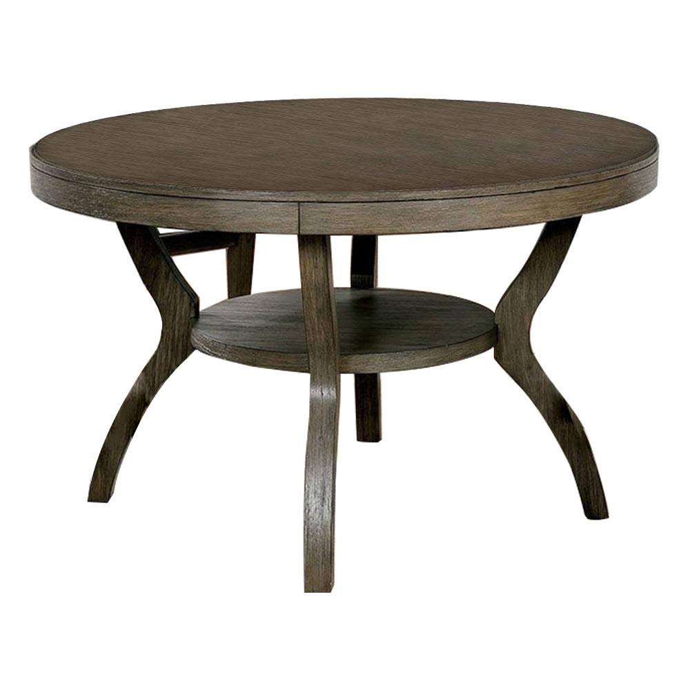 Furniture of America Leeds Gray Round Dining Table