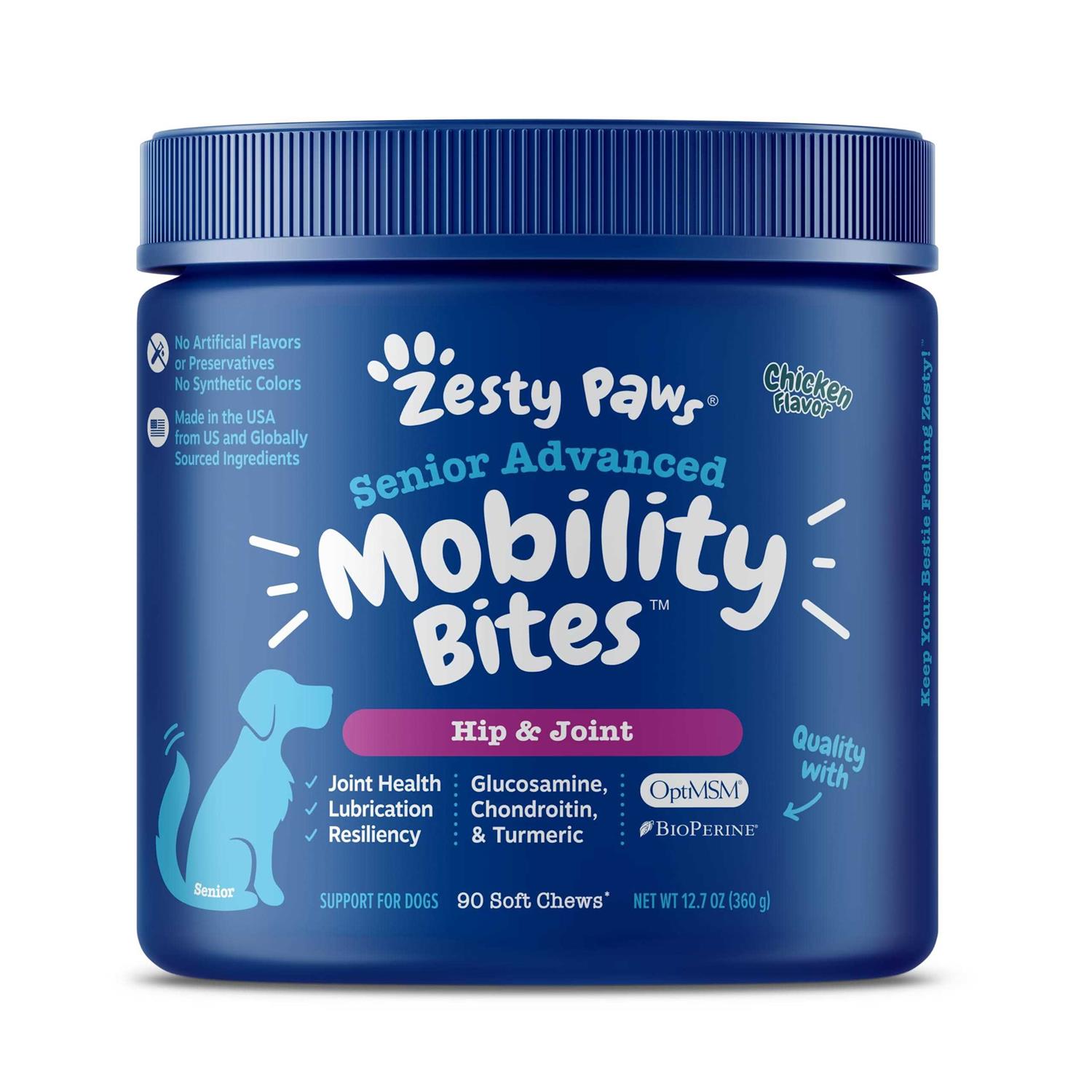 Zesty Paws Advanced Hip Joint Mobility Bites for Senior Dogs - Pet Supplies online store