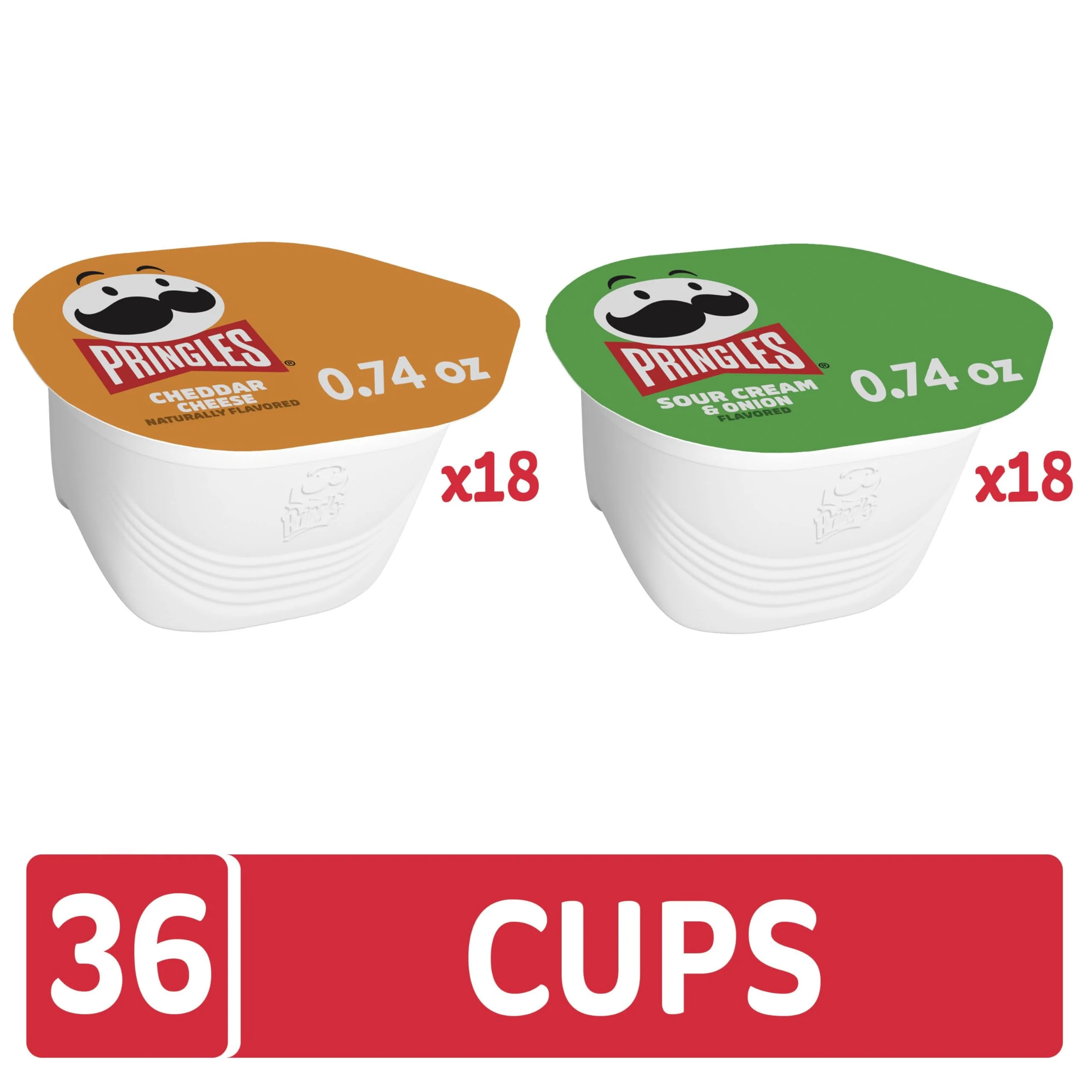 Pringles Potato Crisps Chips, Lunch Snacks, On-The-Go Snacks, Original (36 Cups)