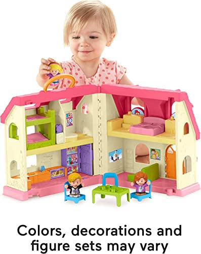 Fisher-Price Little People Toddler Toy Surprise & Sounds Home Musical Playhouse with Figures & Accessories for Pretend Play Kids Ages 1+ Years