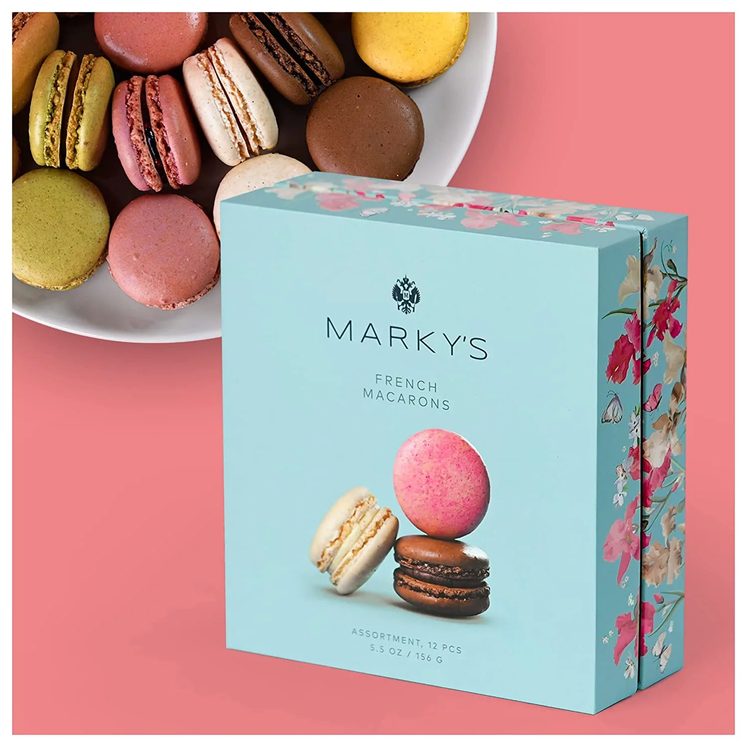 French Almond Macarons Gift Box – 12 PCS – Assorted Macaroons Basket Variety of Flavors Cookies Imported From France - GUARANTEED OVERNIGHT