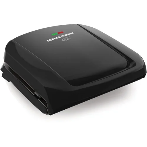 George Foreman 4-Serving Removable Plate Electric Grill and Panini Press, Black, GRP1060B