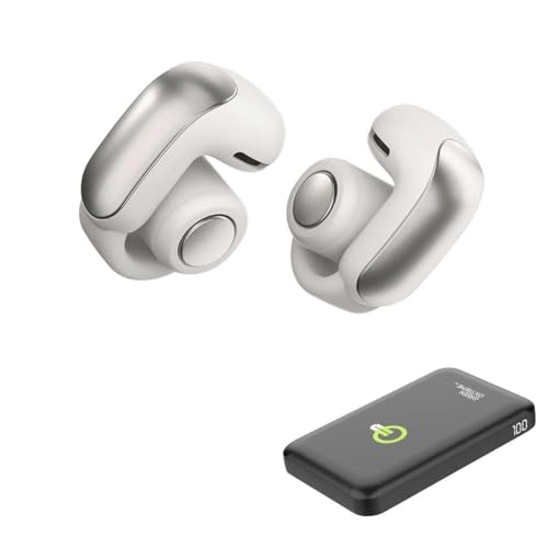 Bose NEW Ultra Open Earbuds with Immersive Audio, Open Ear Wireless Clip on Earbuds for Comfort, OpenAudio for Awareness, Up to 48 Hours of Battery Life with Green Extreme Portable Charger