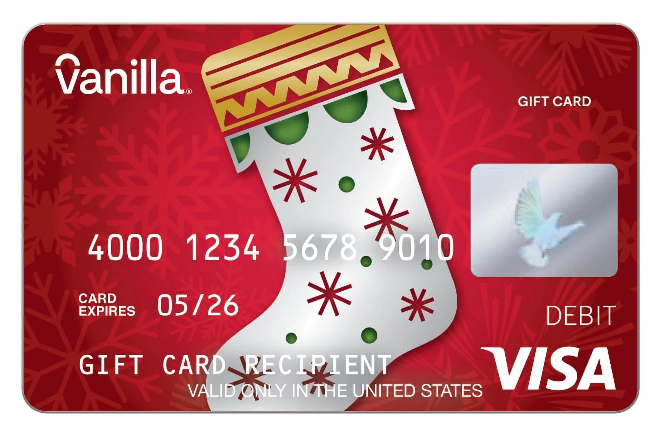 $100 Icons Stocking Vanilla eGift Visa® Virtual Account