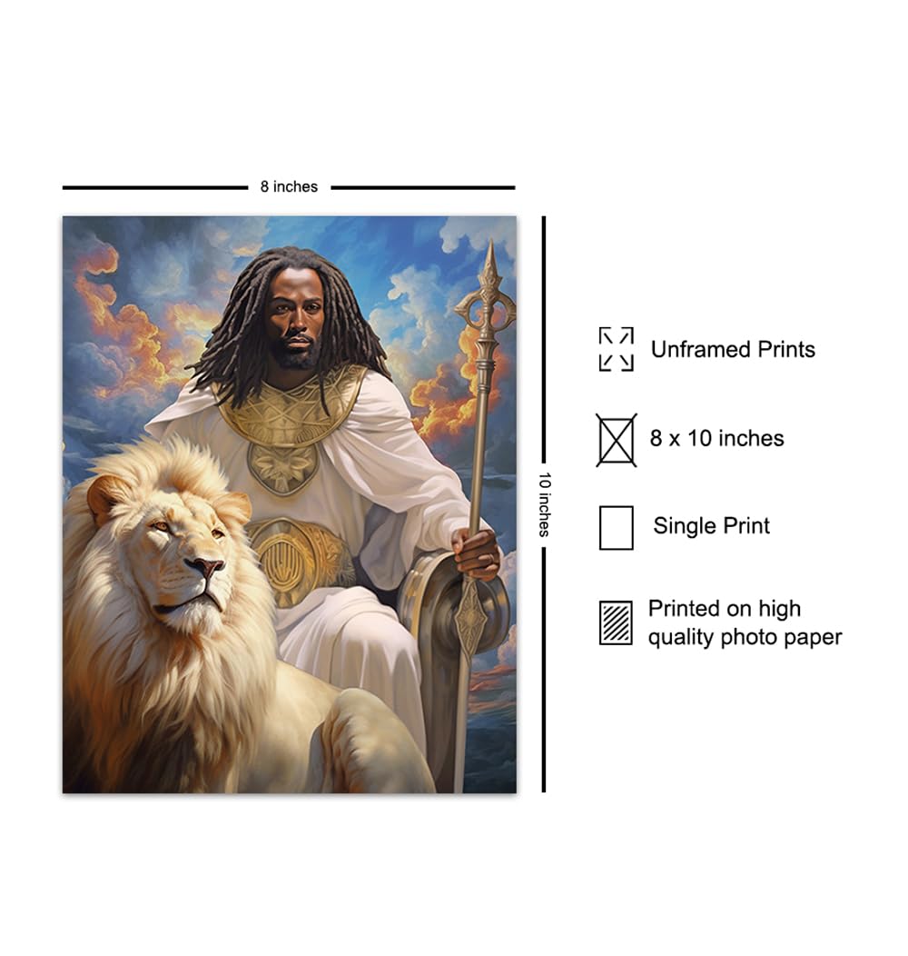 African American Wall Decor for Black Men - Black Art - masculine Motivation Inspirational Wall Art & Decor - Jesus God Christian Home Decor - spiritual Religious Gift - Man cave Picture Poster print