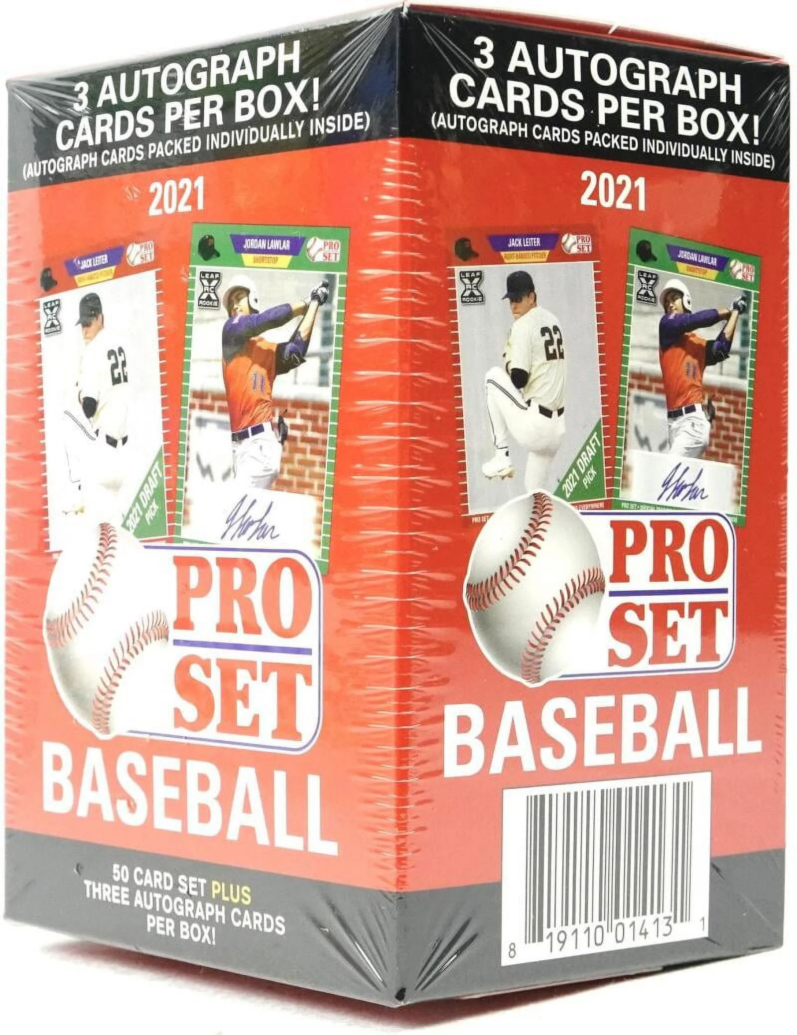 2021 Pro Set Baseball Series Factory Sealed Blaster Box with a 50 Card Set and 3 Autograph Cards