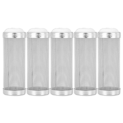 5PCS Stainless Steel Aquarium Flow Fish Filter Guard Net, Aquarium Filter Inflow Inlet Mesh Basket Shrimp Protecting for Shrimp and Fish