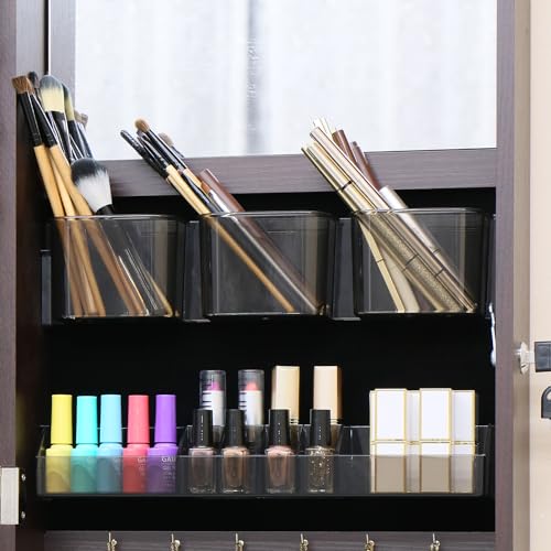 8 LED Lights Jewelry Armoire with Mirror - 47.3” H Mirror Jewelry Cabinet Door Hanging/Wall Mounted Mirror With Storage And 2 Drawers - Off-White