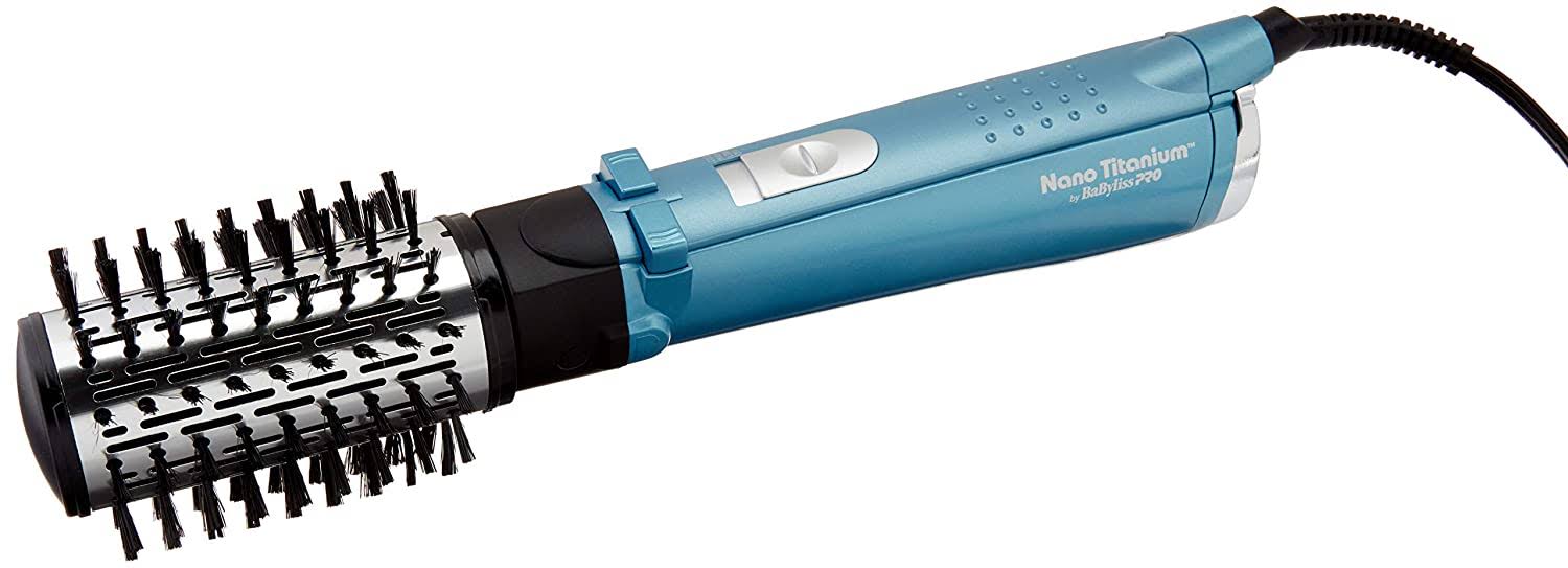 Babyliss Pro BABNT178 Nano Titanium Rotating Hot Air Brush, Blue