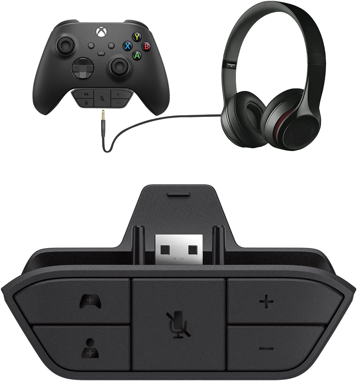 Stereo Headset Adapter for Xbox One, Xbox Headset Adapter, Xbox One Headset Adapter, Adjust Audio Balance (model 2)