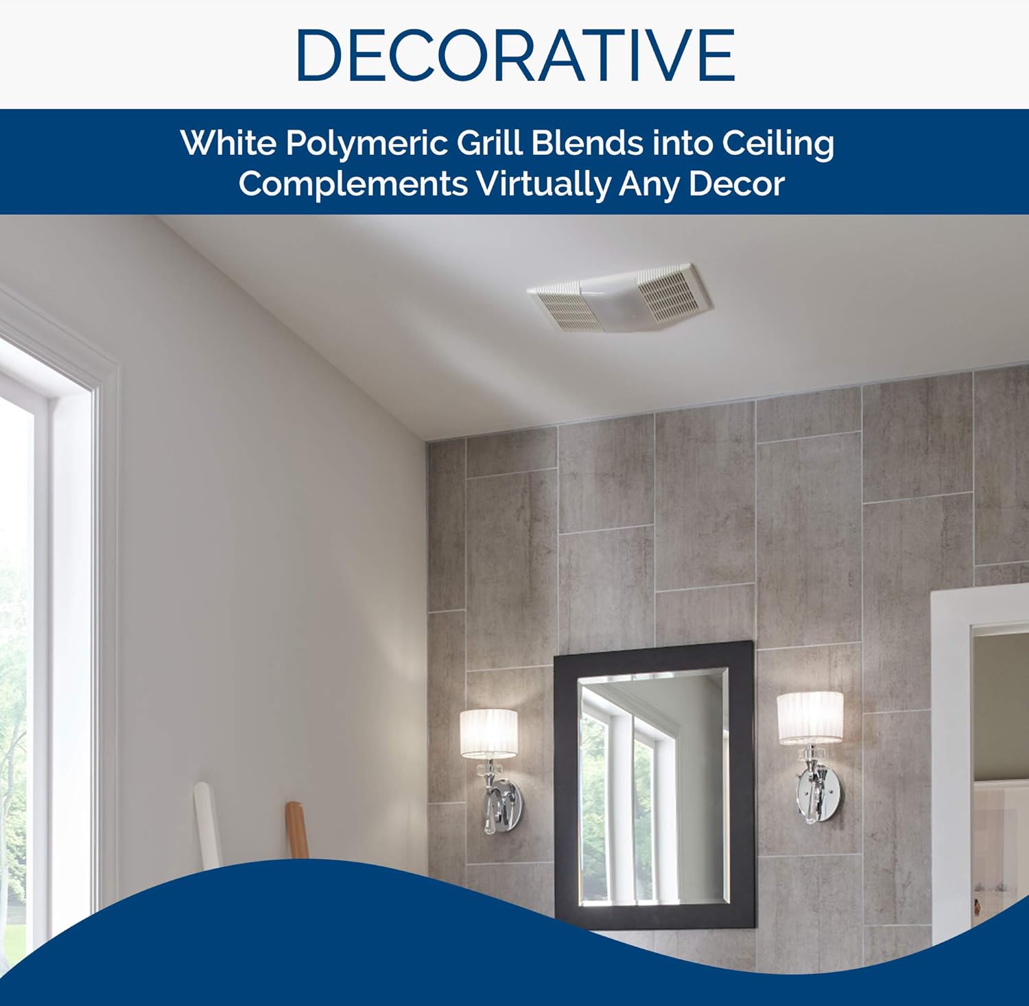 Broan-Nutone 668RP Ceiling Bathroom Exhaust Fan and Light Combo, 100-Watt Incandescent Lighting, 4.0 Sones, 70 CFM , White