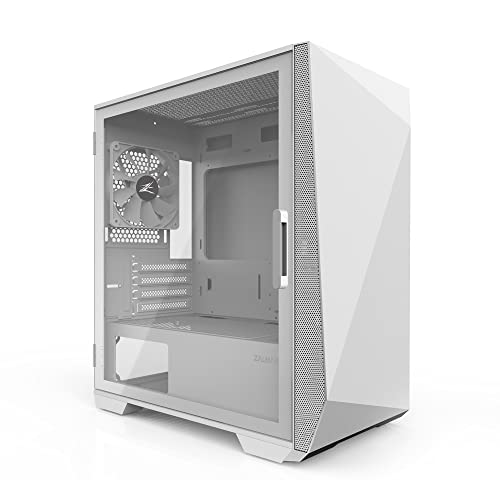 Zalman Z1 Iceberg mATX Gaming PC Case - 3 x 120mm Fans Preinstalled - Swing Door Tempered Glass Side Panel - 2 x USB 3.0 - Micro ATX, Mini-ITX, White