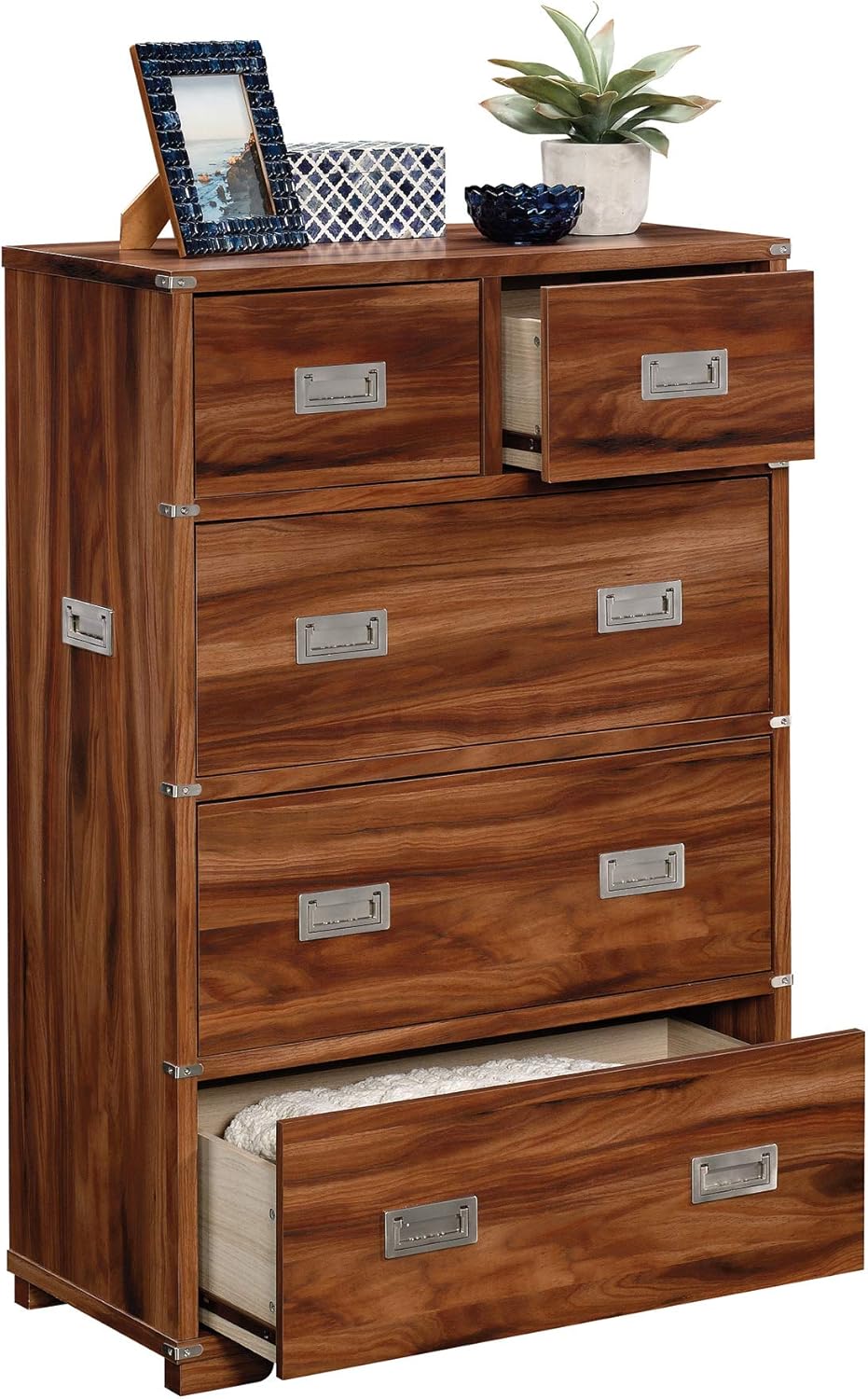 Sauder Vista Key 5-Drawer Dresser, L: 31.5 x W: 15.67 x H: 46.69, Blaze Acacia