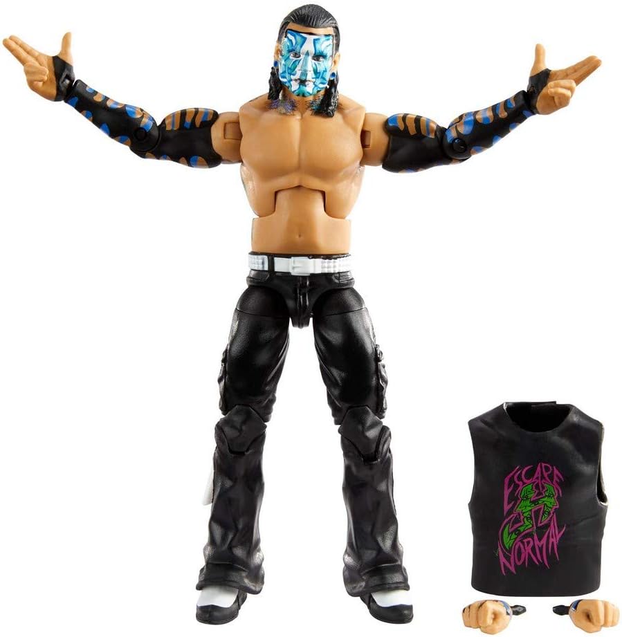 WWE Jeff Hardy Elite Collection Action Figure, 6-in Posable Collectible Gift for WWE Fans Ages 8 Years Old & Up [Colors May Vary]