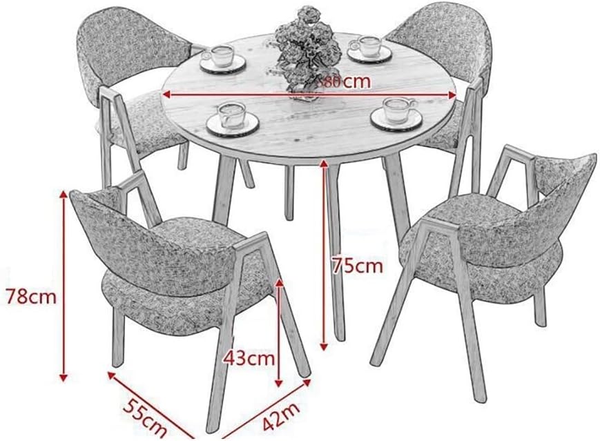 Round Dining Table Set for 4, Modern Kitchen Table and Chairs Set Round Faux Marble Dining Table Set Reception Table Set Upholstered Chair(Yellow,Orange2)