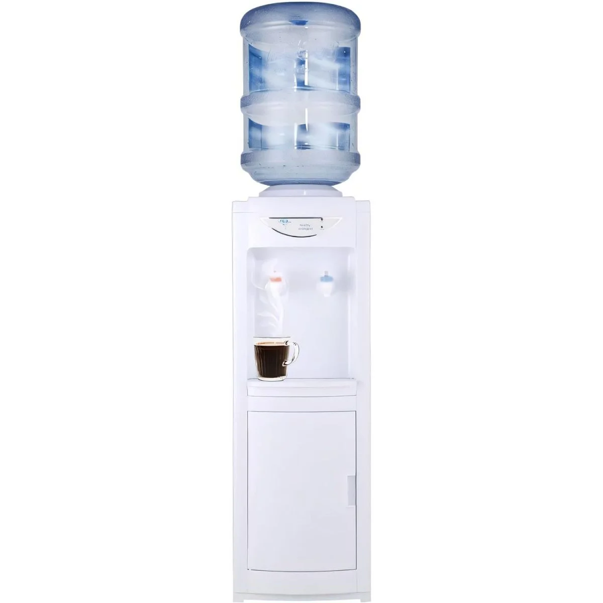 LUVCMFT Water Cooler Dispenser for 5 Gallon Bottle, Top Loading Hot and Cold Water Dispenser with Storage Cabinet & Child Safety Lock, Ideal for Home Office Use, White