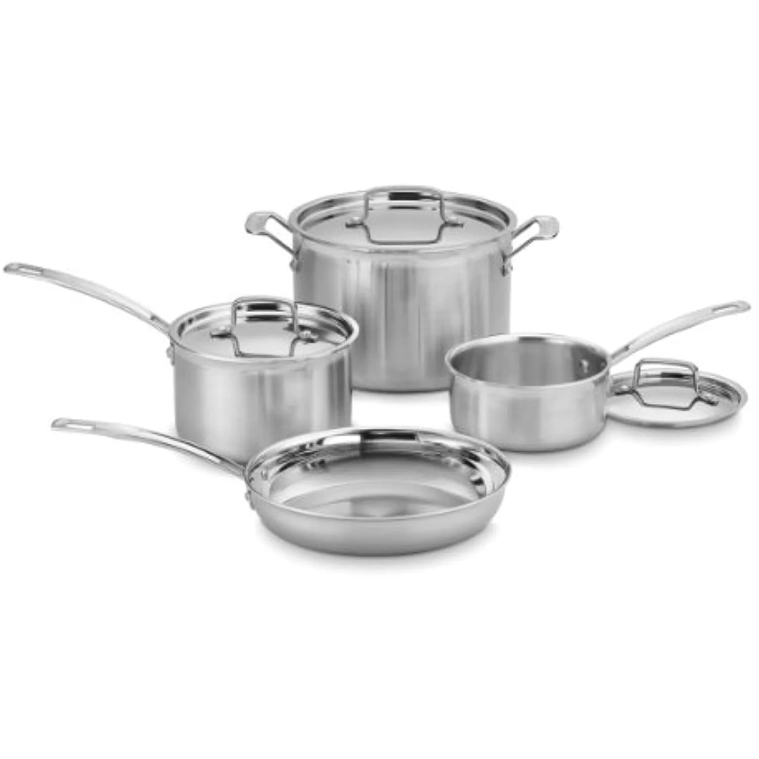 Cuisinart MCP-7N MultiClad Pro Stainless-Steel Cookware 7-Piece Cookware Set - Silver