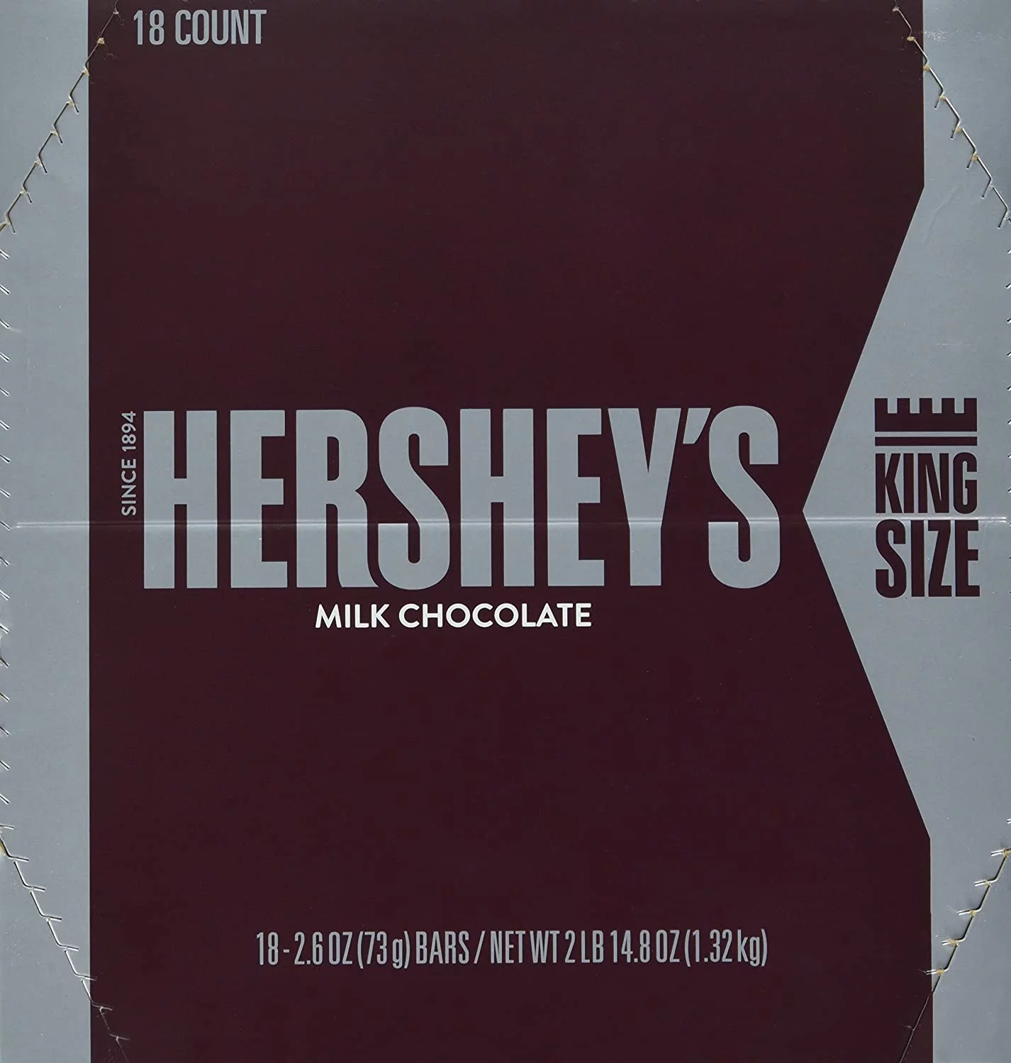 HERSHEYS Chocolate Candy Bars, King Size (Pack of 18)