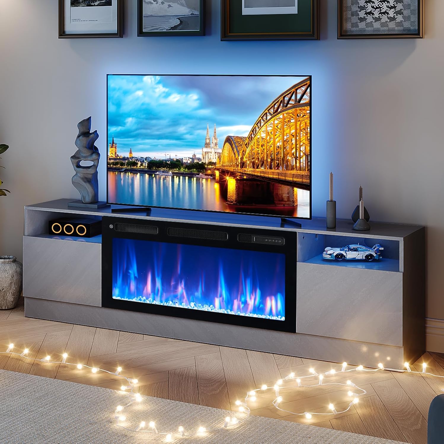 Fireplace TV Stand with 36