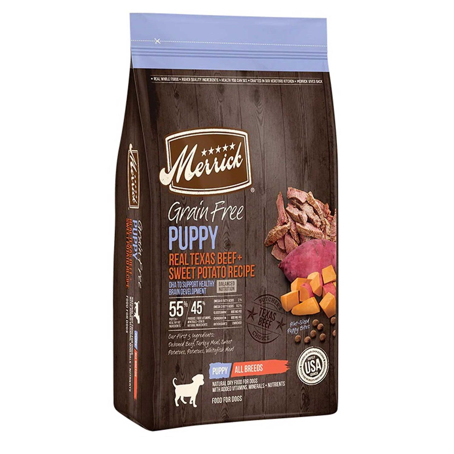 Merrick Grain Free Real Beef & Sweet Potato Puppy Recipe Dry Dog Food - Pet Supplies online store