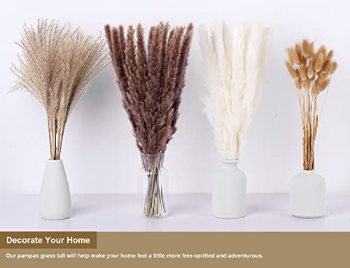 100PCS Natural Dried Pampas Grass Bouquet, Dried Flowers for Boho Home Decor, Wedding, Baby Shower Decorations, Farmhouse Party Table Decor