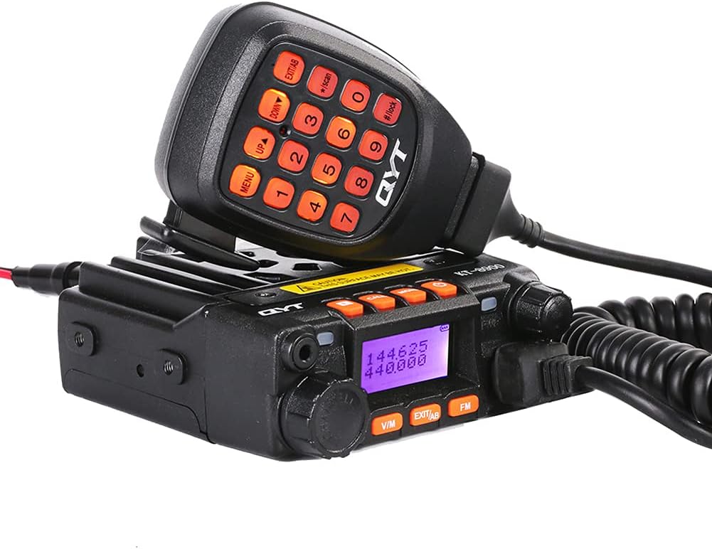 QYT KT-8900 Dual Band 25W Mini Mobile Transceiver VHF UHF Portable Ham Radio with USB Programming Cable