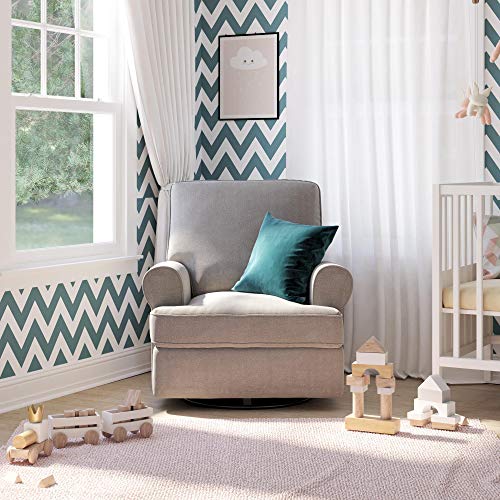 Baby Relax Kenzie Swivel Glider Recliner Chair, Nursery Furniture, Gray