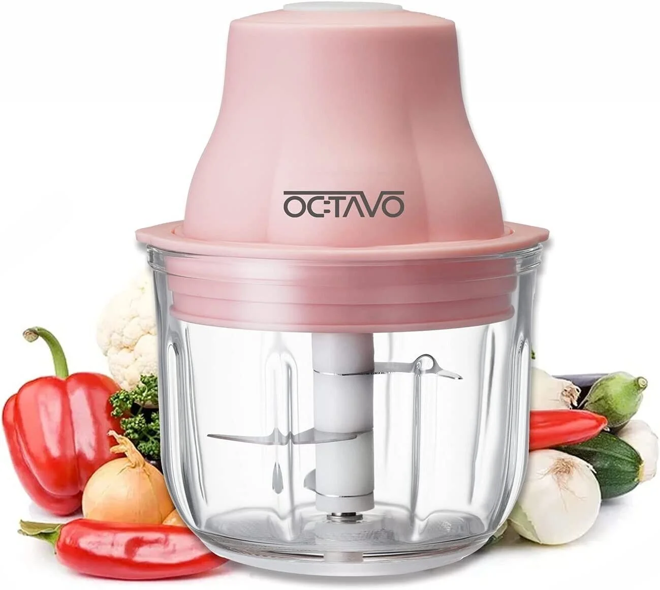 Mini Garlic Onion Baby Food Chopper 45W Cordless Food Processor with glass bowl