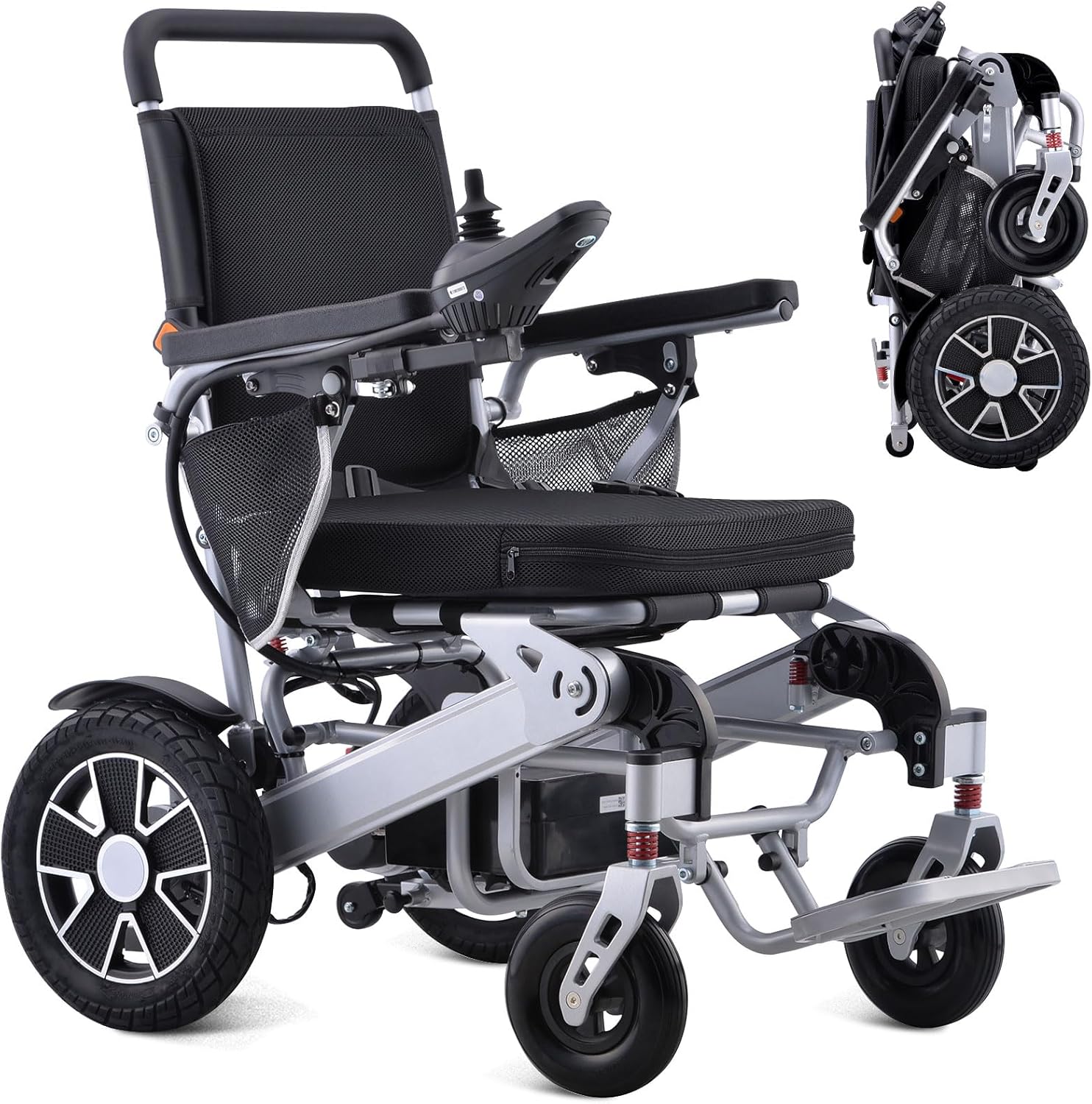 Electric Wheelchair for Adults, 15 Miles Long Travel Range, Intelligent Power Wheelchairs Foldable All Terrain Motorized Wheelchair for Seniors Compact Portable Airline Approved