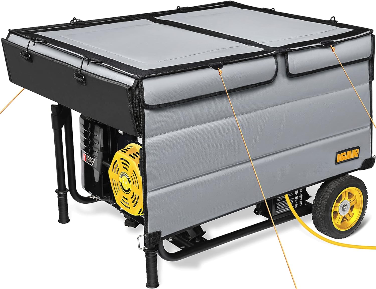 IGAN Generator Tent Running Cover Pro, Ultra Heavy Duty Tarpaulin Enclosure with Windproof Kit, Portable All-Weather Generator Rain Shelter for Most 3500w-12000w generators, Gray-2