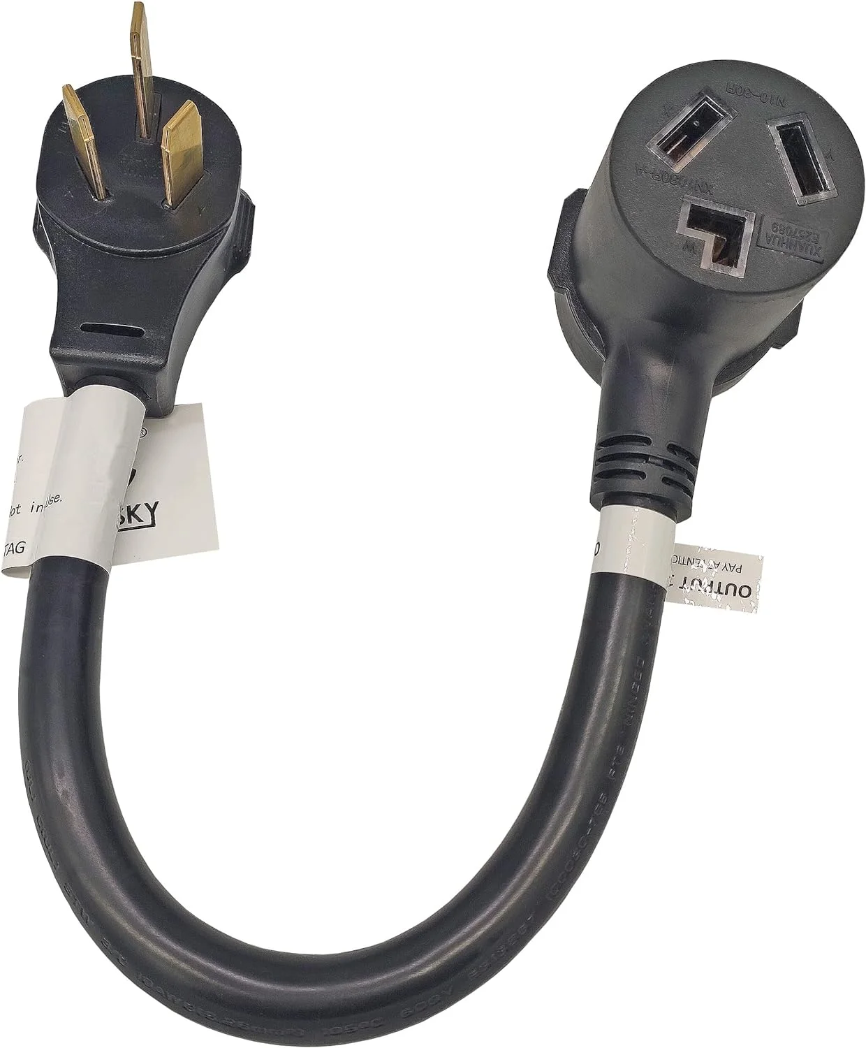Full FC-105103 Dryer Plug Adapter Cord NEMA 10-50P to NEMA 10-30R Male 10-50P Dryer Plug to Female 10-30R Dryer 3