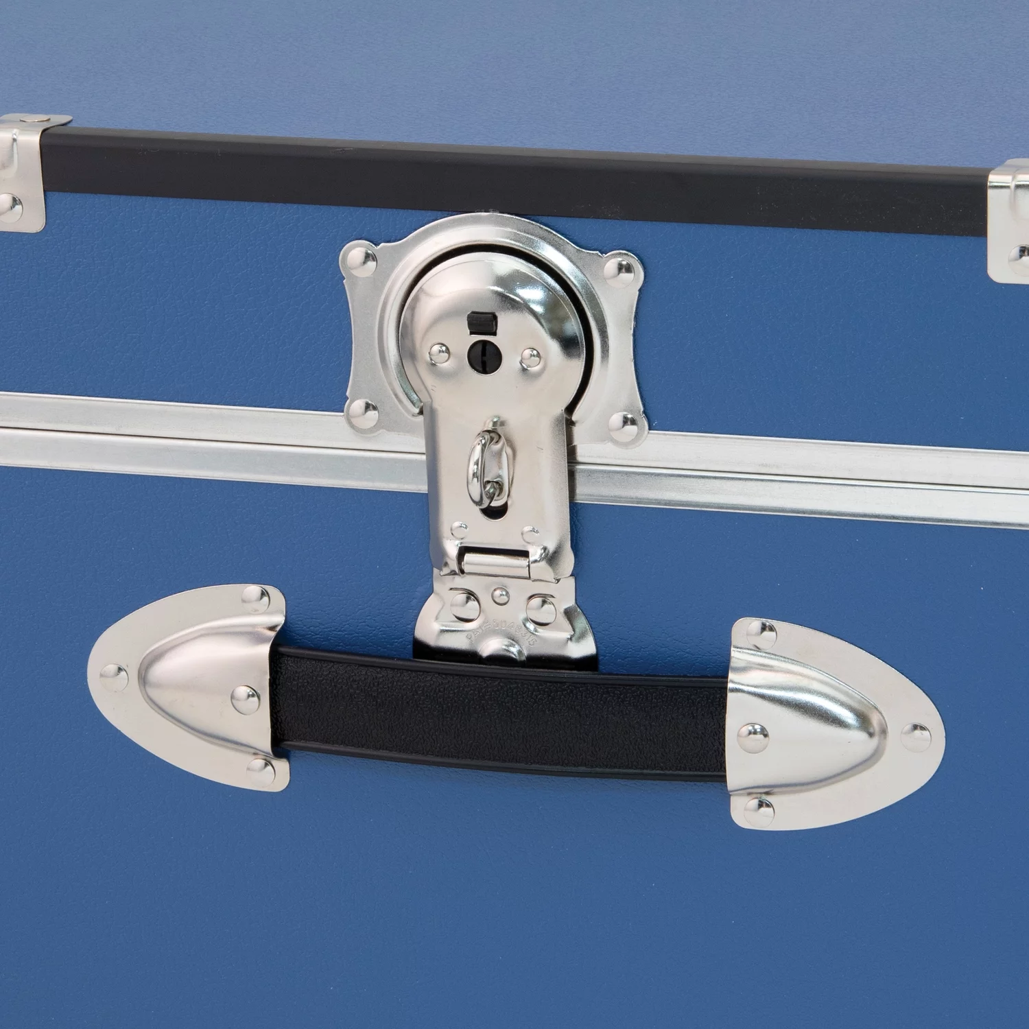 Seward Trunks Adult Wood Trunk with Wheels and Lock in Mist Blue - Radiant Selections