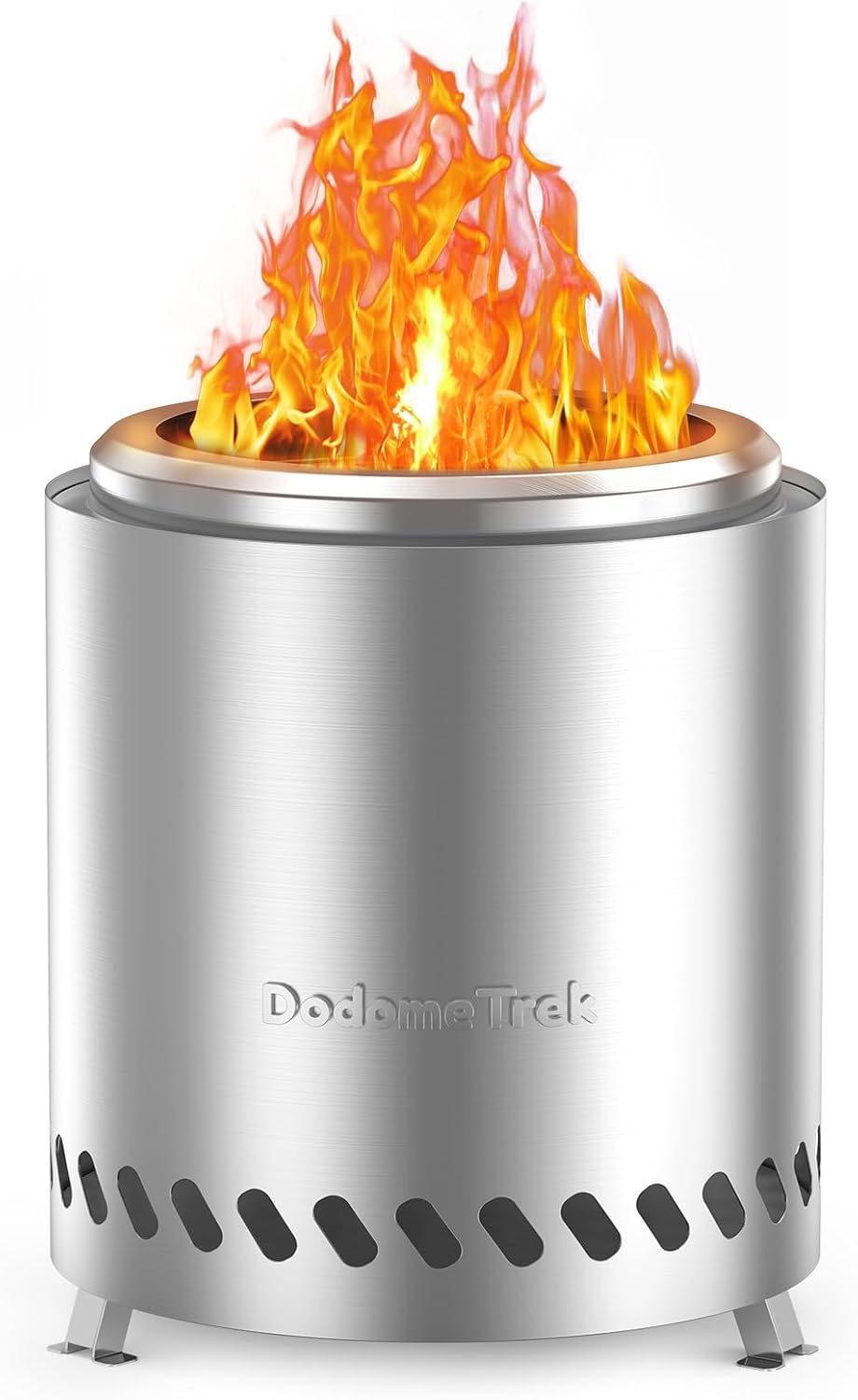 Tabletop Fire Pit-8.7'' Smokeless Firepits with Travel Bag, Outdoor Fire Pit with Stand, Portable Camping Firepit Stove for Patio | Fueled by Pellets or Wood | Silver Stainless Steel