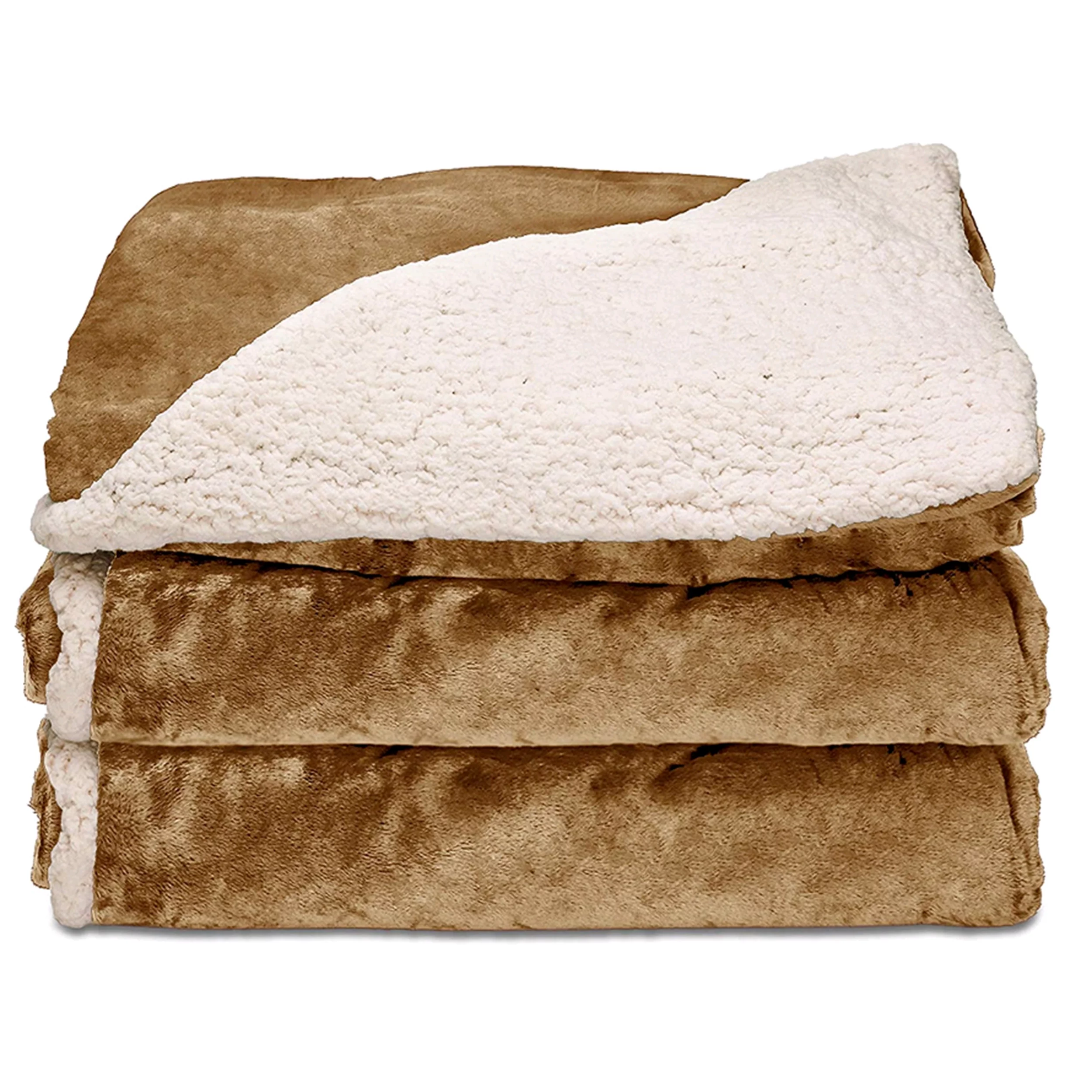 Sunbeam Electric Heated Throw in Honey with Push Button Control