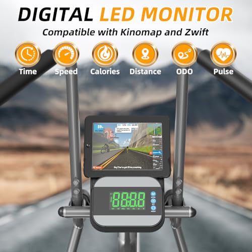 VANSWE Recumbent Exercise Bike with Arm Exerciser for Seniors Adults Home Training - Elliptical Recumbent Cross Trainer with Magnetic Resistance, Free App, Bluetooth Connectivity and Pulse Sensor