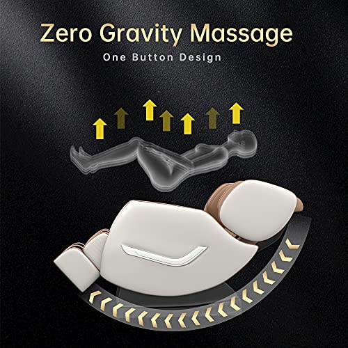 2024 Massage Chair, Full Body Zero Gravity Massage Chair with Auto Modes, 8 Fix Point Rollers, Bluetooth, Foot Massage, Heating Function, Brown