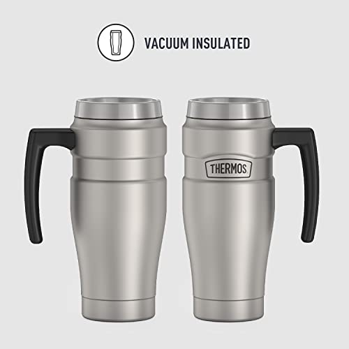 THERMOS Stainless King Vacuum-Insulated Travel Mug, 16 Ounce, Matte Stainless Steel