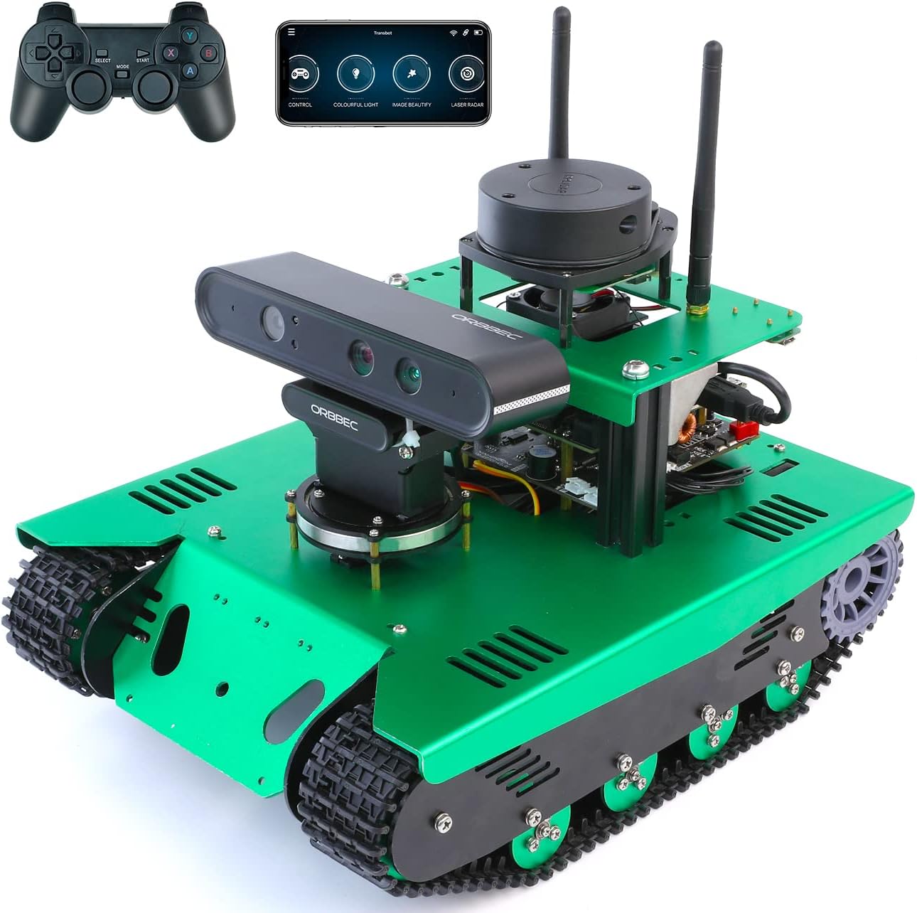 ROS Robotic Kit Robot Arm for Jetson Nano 4B 8GB Transbot Yahboom Maker (Nano Ver.III)（Jetson Nano NOT Include）