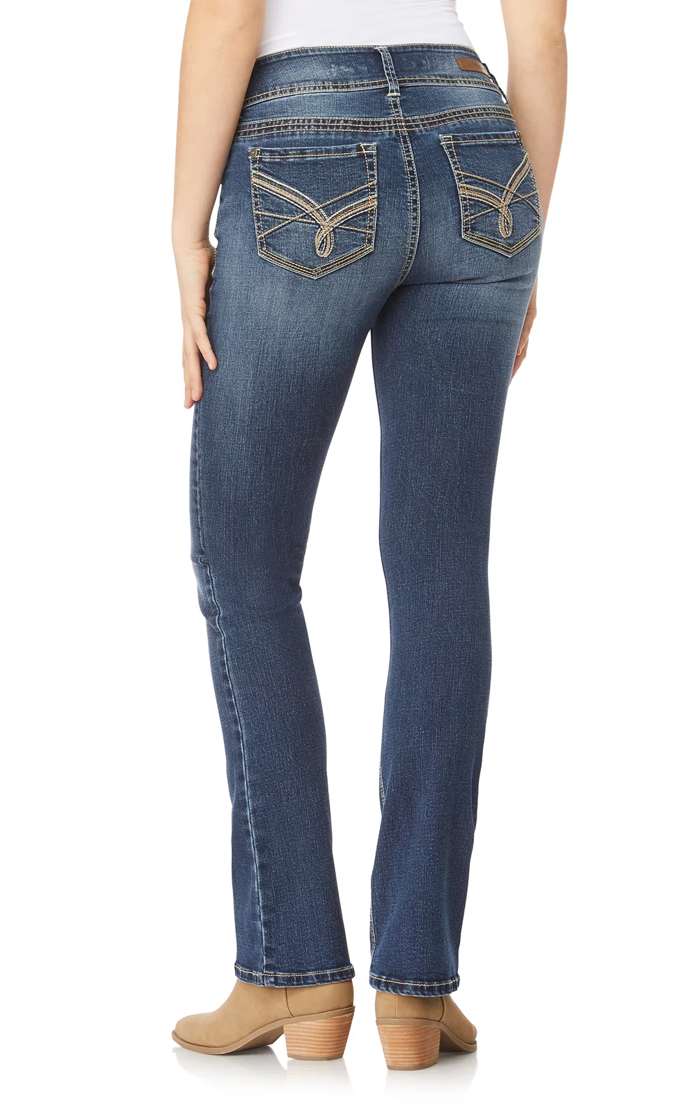 WallFlower Women's Luscious Curvy Bootcut Mid-Rise Insta Stretch Juniors Jeans (Standard and Plus)